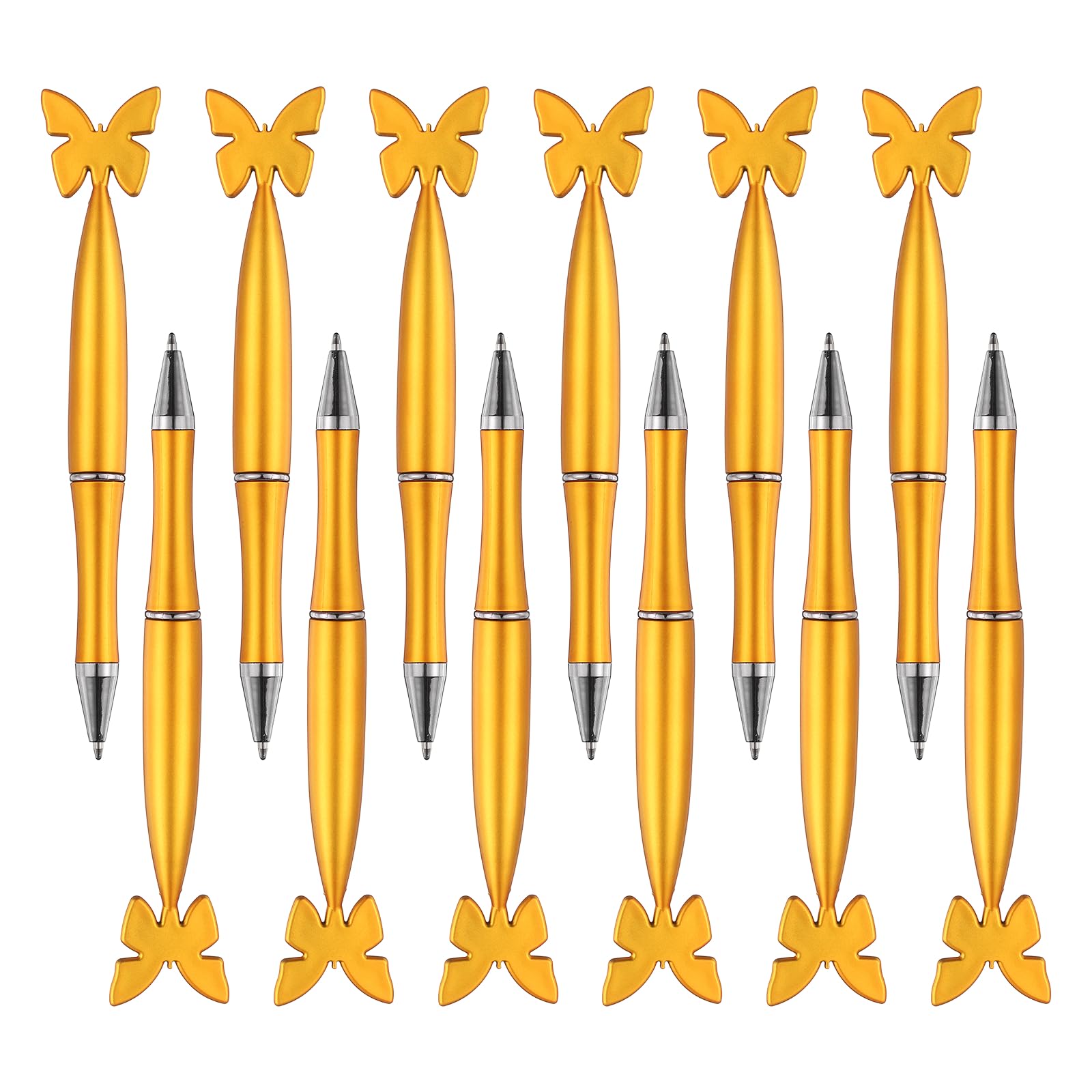 PATIKIL 12 Pcs Butterfly Ballpoint Pens, 1.0mm Tip Cute Twist Writing Pens Black Ink for Home Office Writing Supplies Valentine's Christmas Wedding Party Gifts, Orange