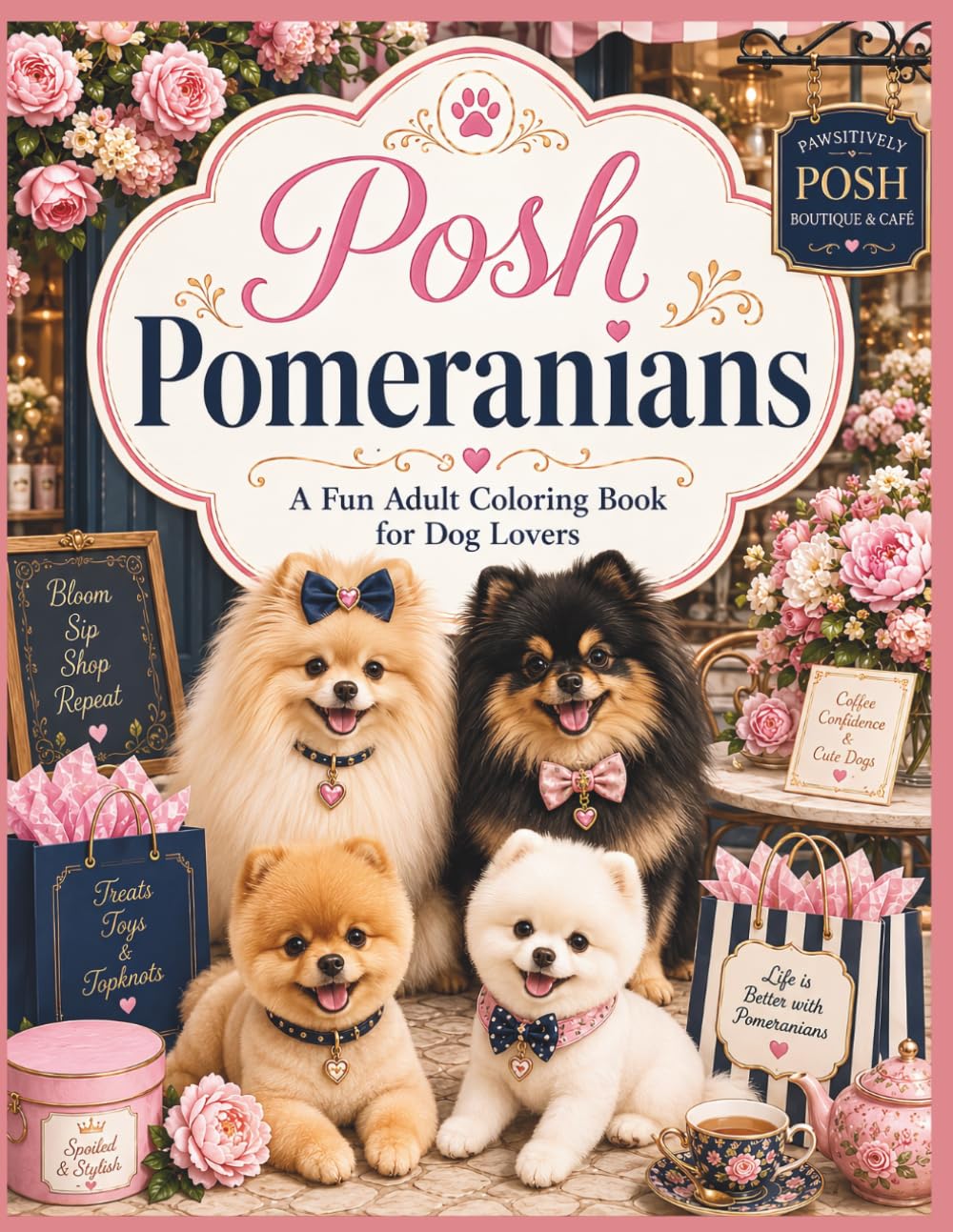 Posh Pomeranians: A Fun Adult Coloring Book for Dog Lovers (Paws & Personality Coloring Books)