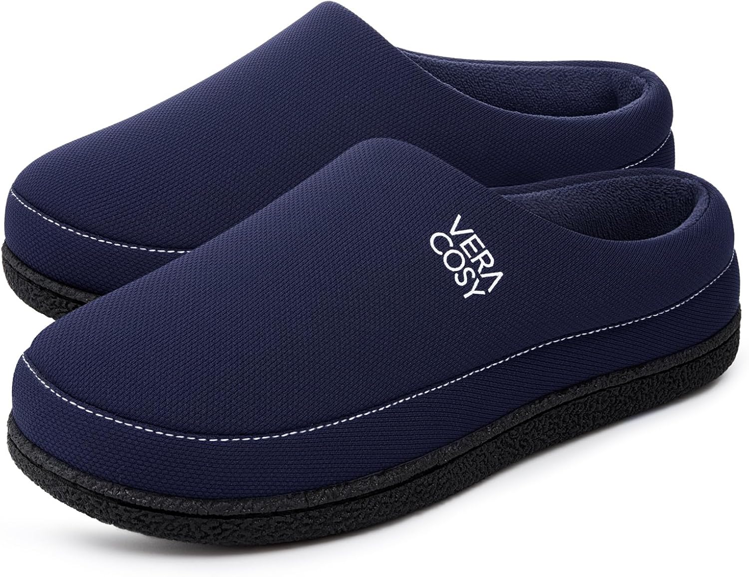 VeraCosy Men's Moccasin Slippers Comfy Soft Durable Slip-on Indoor Memory Foam House Shoes