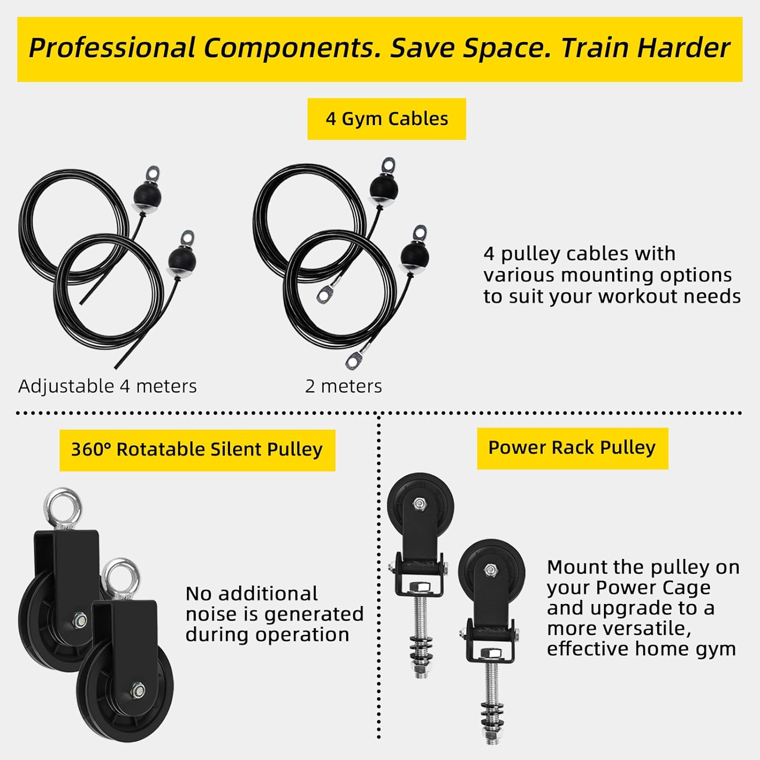 LAT Pulldown Pulley System for Home Gym Cable Machine Pulley Attachment Set Power Cage Weight Lifting Workout Kit