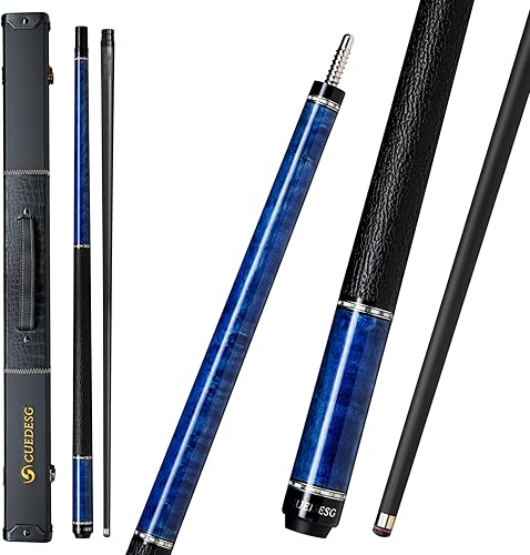 Miniatura 27 de Palo de Billar de Fibra de Carbono 10.5mm/11.8mm/12.5mm, Palo de Piscina de Baja Deflexión con Empuñadura de Madera Rara, Palo de Billar Profesional