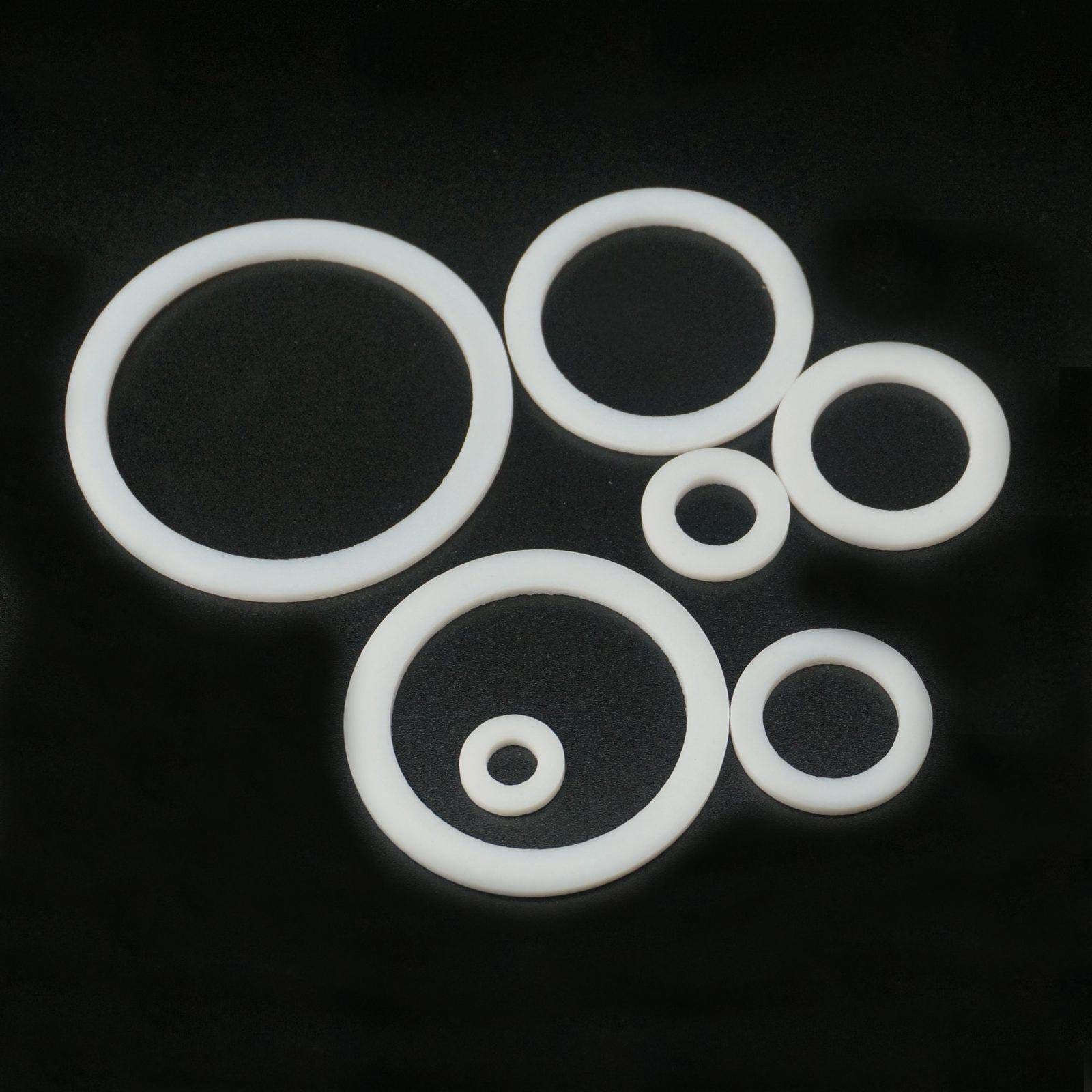 Ochoos 20 PCS Sizes PTFE Teflon Flat Washer Gasket Sealing for 1/4" 1/2" 3/4" 1" 1-1/4" 1-1/2" 2" BSP NPT Fitting - (Size: 55x45x2mm)