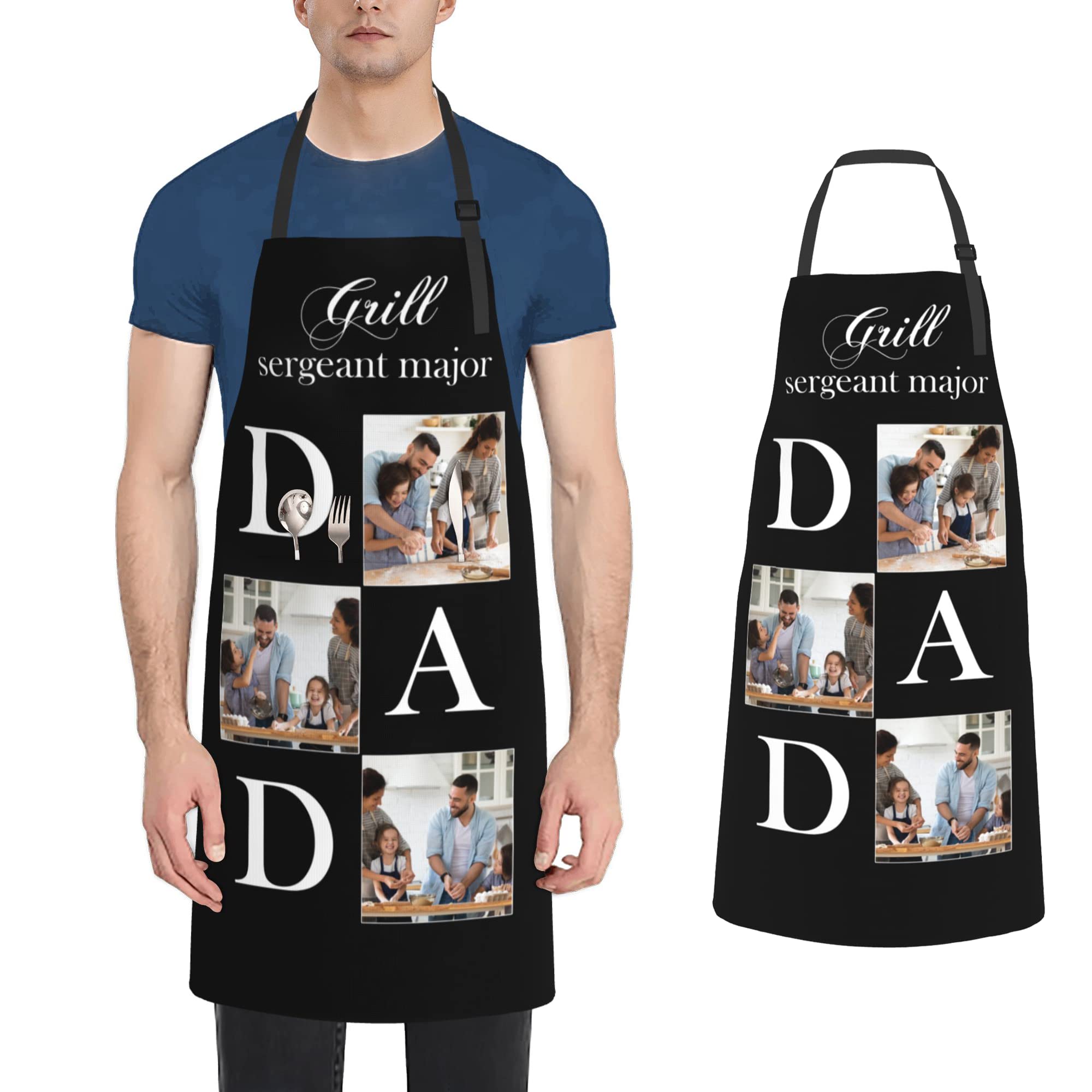 D-Story Custom Apron Personalized Kitchen Aprons for Men Women Cooking Chef Customized Waterproof Apron with Photo Text