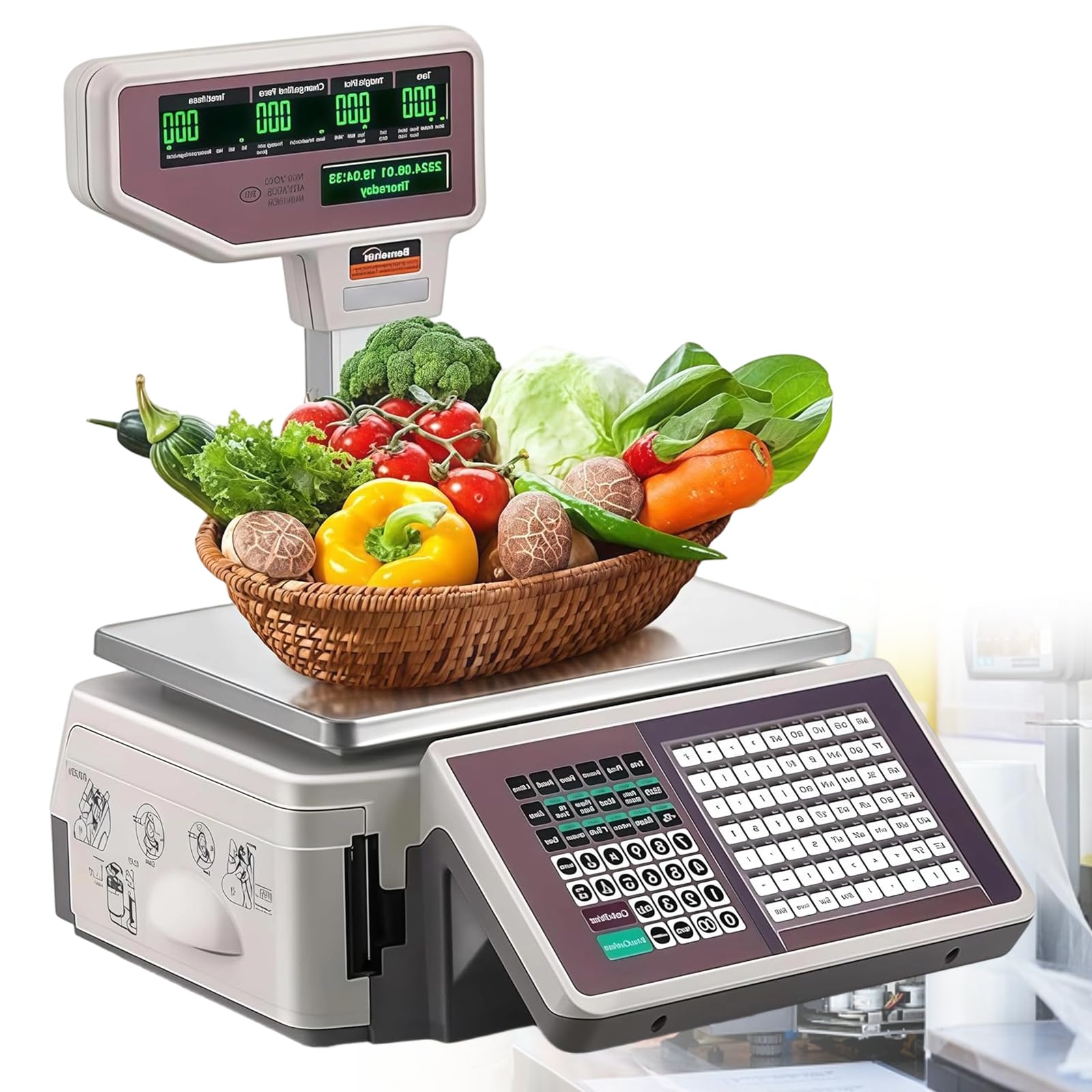 Xjymposium 30kg Electronic Price Computing Scale, 30kg Digital Price Computing Scale, Dual Lcd Display Pole, Electronic Retail Weighing Scale For Shop, Supermarket & Grocery Store