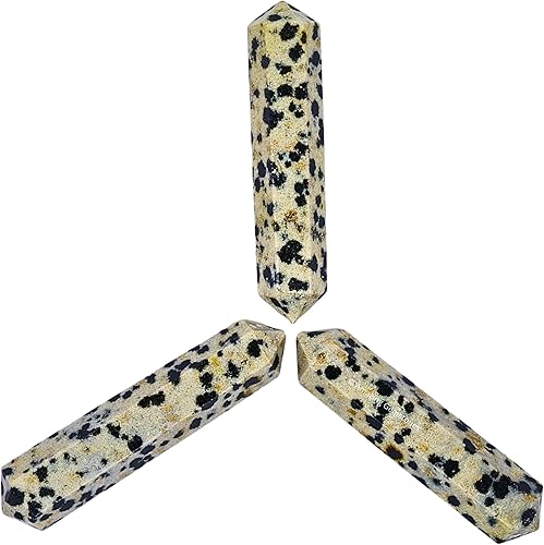 Vista 138 de Amazing Gemstone Puntos de cristal de amatista, cristales curativos y piedras a granel, paquete de 3 puntas curativas de doble terminación