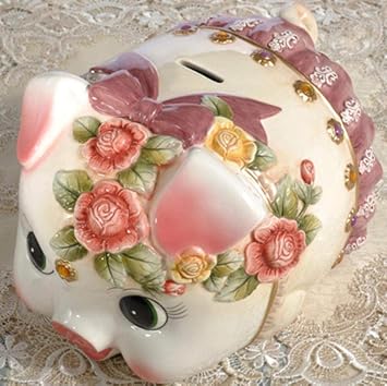 Nikos Statue Ornaments Sculptures Ceramic Pig Piggy Bank Cute Zodiac Pig Living Room Desk Display Home Decor Crafts -As_Shown_S_16X12.7X11Cm Color As Shown Size L 25X20.3X17.5CM