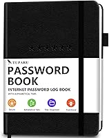 Vista 22 de Libro de contraseñas con pestañas alfabéticas - Organizador de direcciones de Internet y contraseñas de tapa dura - Cuaderno de contraseñas