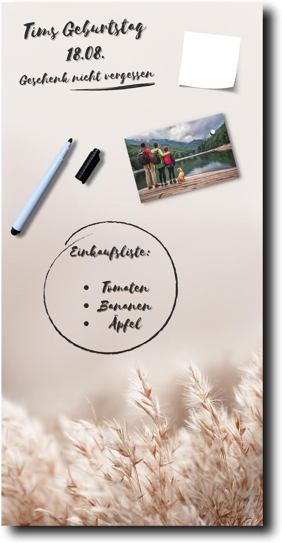 SIGEL GL408 Premium Glas-Magnettafel 91 x 46 cm mit LED-Beleuchtung, Design Natural Wood / Holzoptik hochglänzend, SGS geprüft, einfache Montage, incl. 3 starke Magnete, Artverum