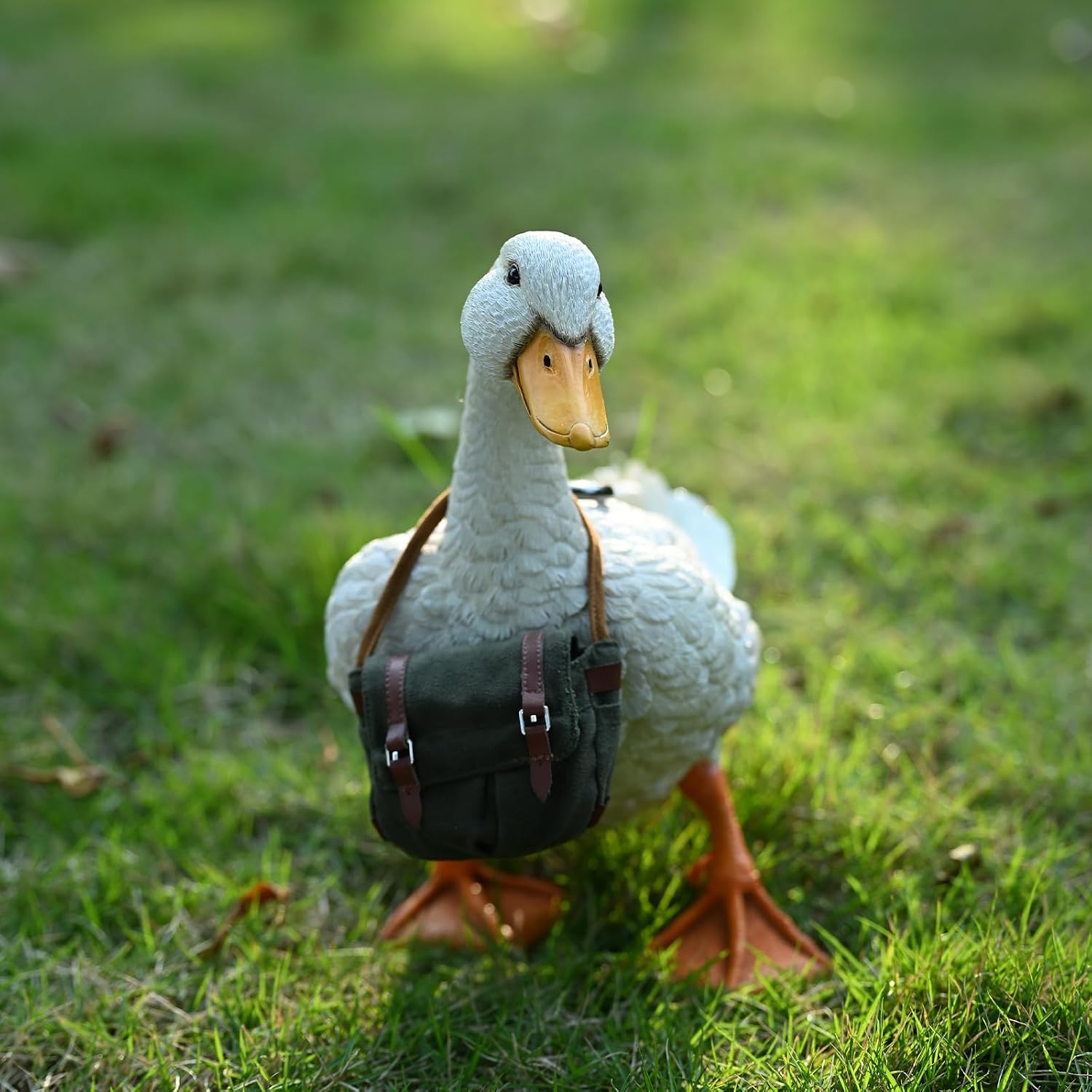 JXK Duck Statue for Home Decor White Duck Figurine Duck Sculpture Gift for Animal Lovers