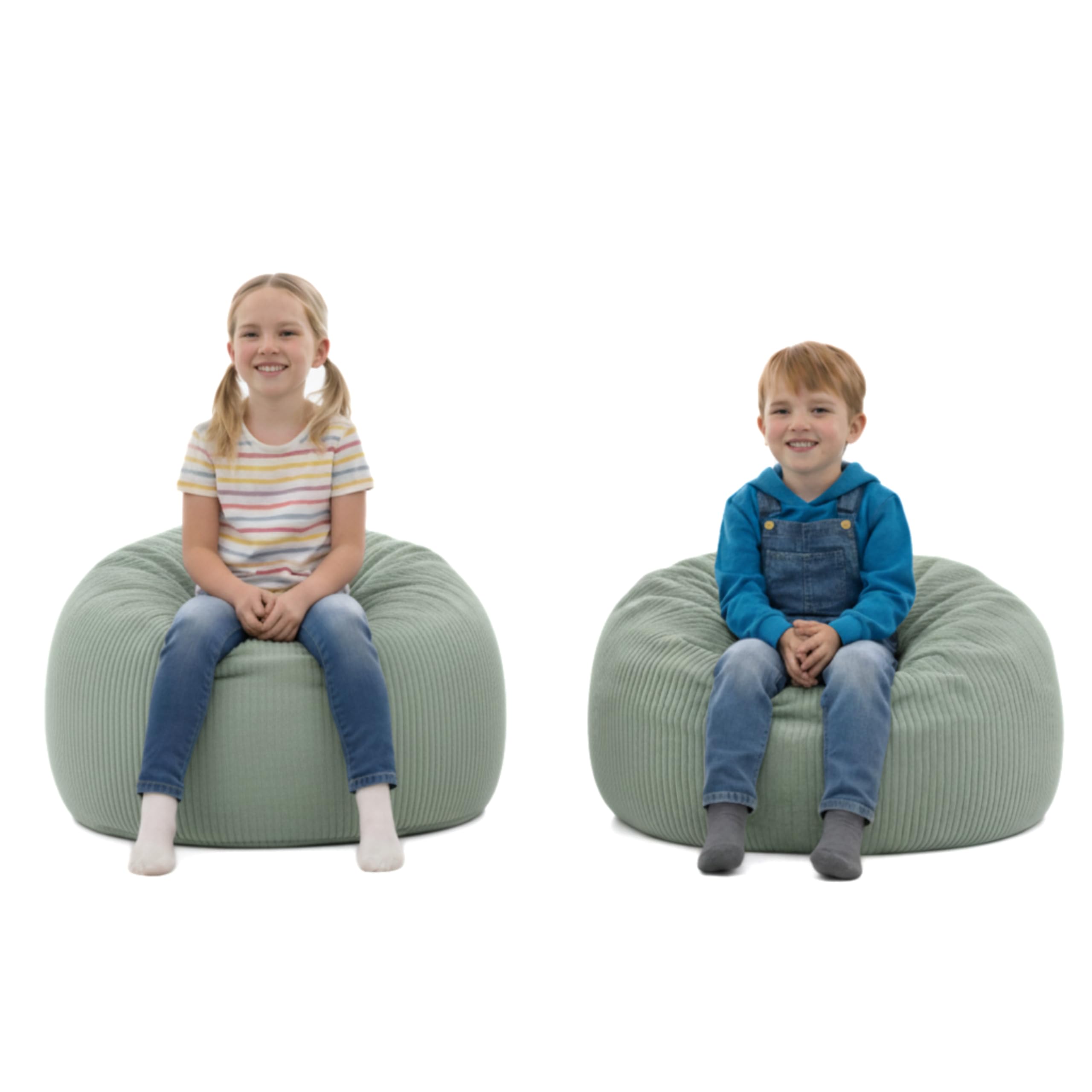Gutekissen Housse de pouf pour enfants - 85 x 85 x 50 cm - Rangement de jouets pour chambre d'enfant - Organiseur de peluches et couvertures - Tissu Oeko-Tex - Fermeture éclair (vert)