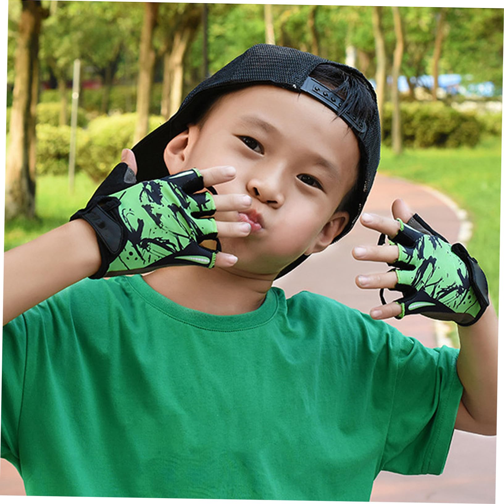 2 Stück rutschfeste Kinderhandschuhe Angelruten Zubehör Rennhandschuhe Kinder Fäustlinge Handschuhe Für Training Training Halbhandschuhe Fußballhandschuhe