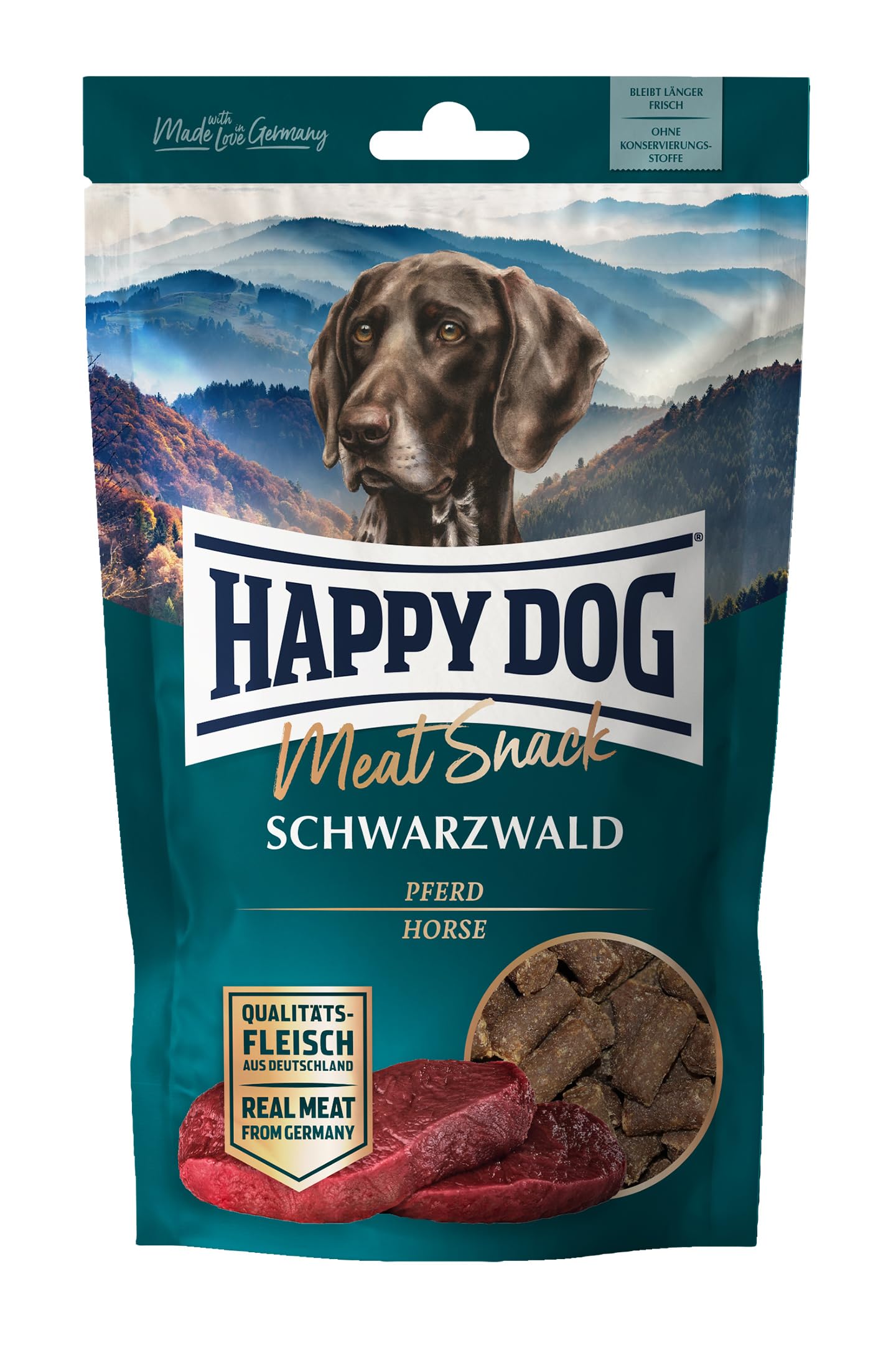 Happy Dog MeatSnack Schwarzwald Pferd, 75 g Fleischsnack getreidefrei