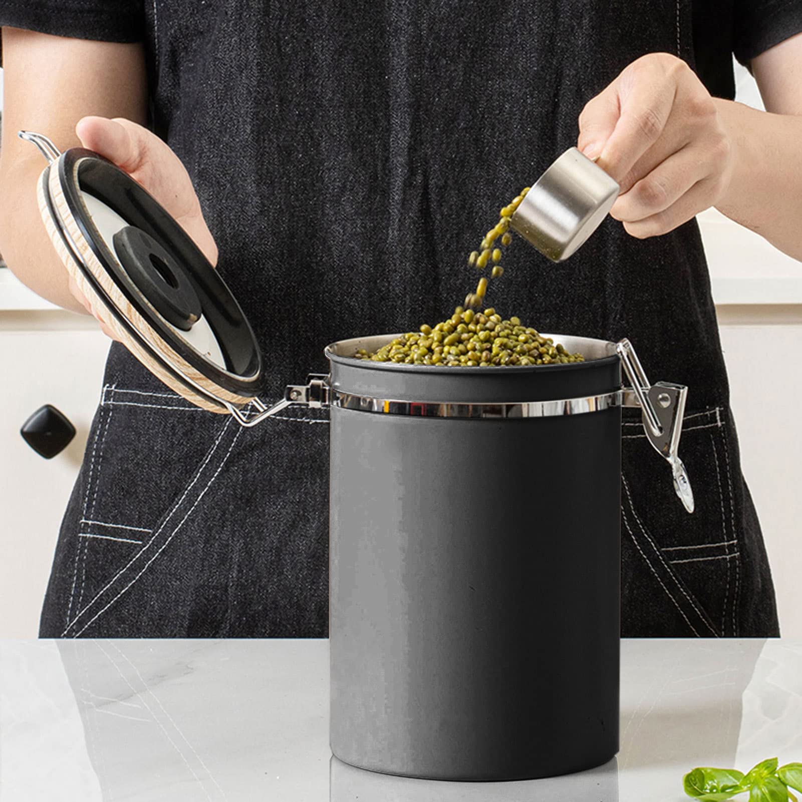 Luchtdichte Koffieblik van Roestvrij Staal - 1,8 L Vacuüm Koffiepot met