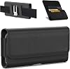 CoverON Holster for Samsung Galaxy Z Fold7 Fold6 Fold5 Fold4 Fold 7 6 5 4 3 Google Pixel 10 9 Pro Fold Phone Case Belt Clip ID Card Holder Carrying Black Leather Pouch Fits Otterbox or Any Case on