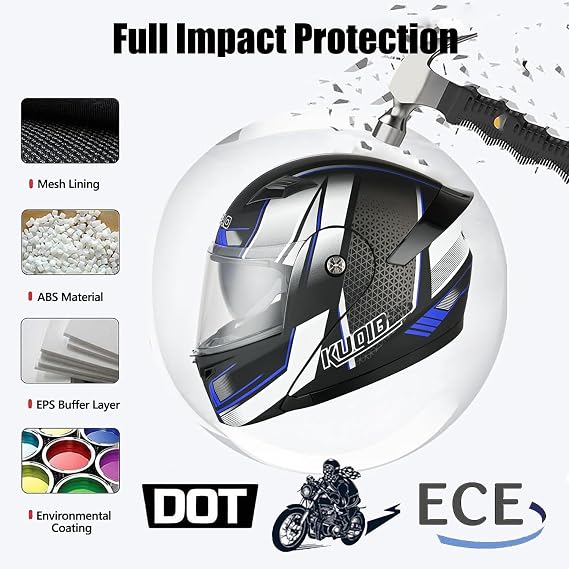 Flip-Up Front Modular Motorcycle Helmet DOTECE Approved Racing Crash Karting Full Face Motorbike Helmets With Double Visors Motocross Helmets For Adult Men Women