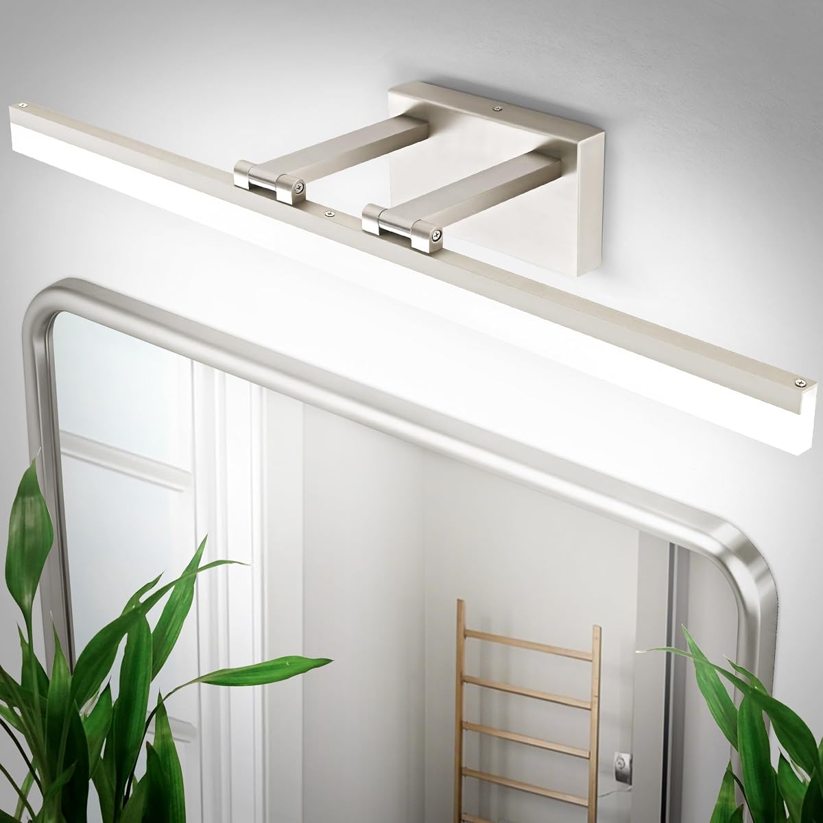 SOLFART Bathroom Lights Over Mirror: 32 Inch Bathroom Vanity Light- Brushed