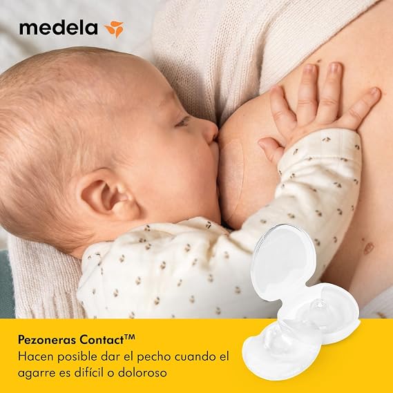 Medela Contact Nipples for Breastfeeding, Silicone and BPA Free Thin Protectors 1 Pack with Two Protectors (20 mm) and Case