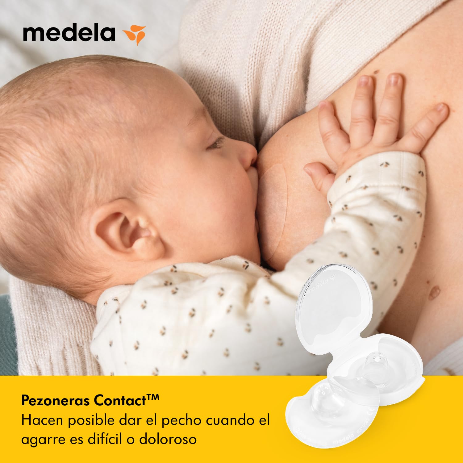 Medela Pezoneras para Lactancia Contact, Protectores Delgados de Silicona y sin BPA, 1 Paquete con Dos Protectores (20 mm) y Estuche — view 3