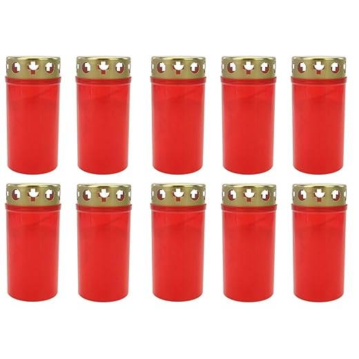 Beste Choice 10pcs Red Memorial Candle – Red