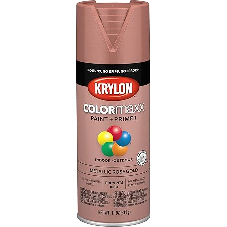 Enhance Surfaces with 12 oz Krylon Rose Gold Spray Paint for a Radiant Metallic Glow