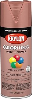 Krylon K05593007 COLORmaxx Spray Paint and Primer for Indoor/Outdoor Use, Metallic Rose Gold