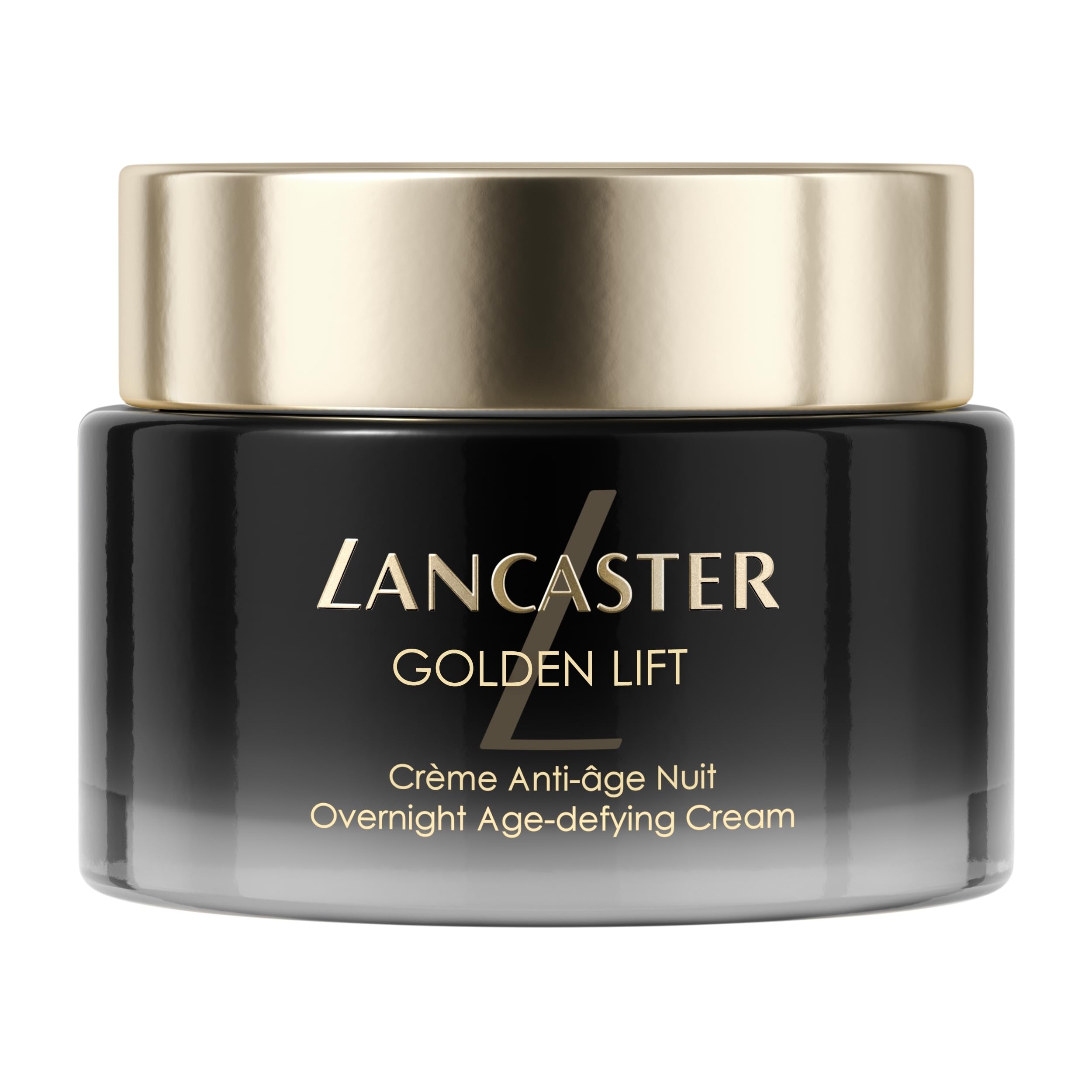 Lancaster Golden Lift Overnight Age-Defying Cream – Mit Retinol + Retinal – Bekämpft Anzeichen lichtbedingter Hautalterung – Kationisches liposomales Retinol – Mindert Pigmentflecken + Falten, 50 ml