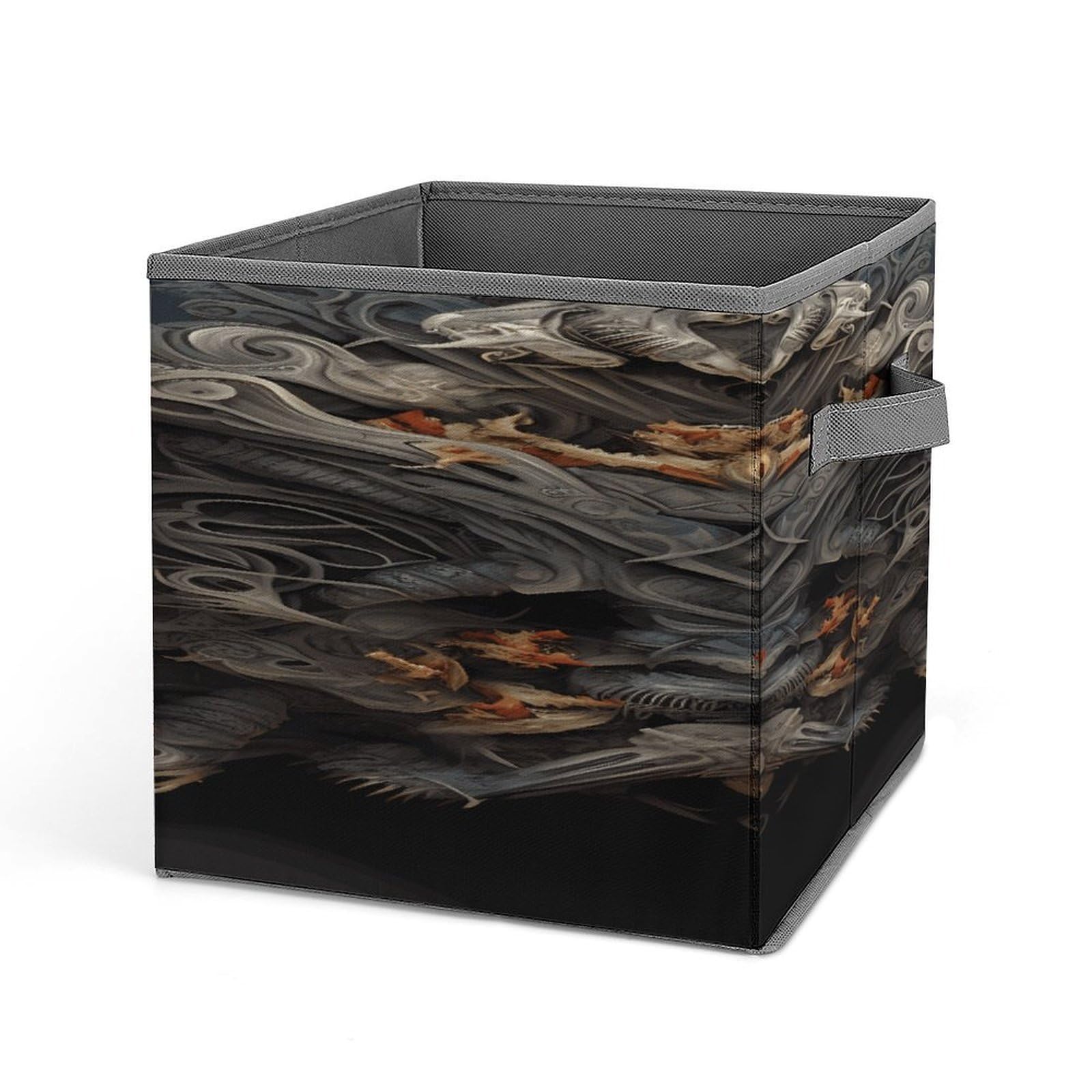 LZQPOEAS Skulls Storage Bins with Handle Large Capacity Stackable Cube Storage Bins Sturdy Fabric Closet Organizers for Shelves Decorative Foldable Storage Boxes