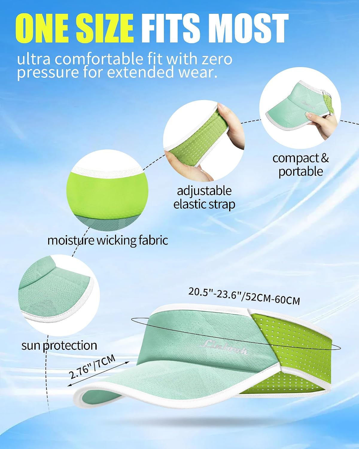 Sports Sun Visor for Men & Women Breathable Mesh, Stretchy Foldable Cooling Visor Hat for Running, Golf, Tennis, Hiking image 4