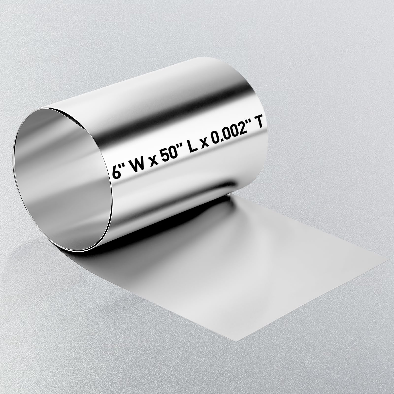 Stainless Steel Shim Stock, 304 Stainless Steel Foil Plate Thin Metal Sheet Strip Shim Roll for Crafts, Electronic Equipment, Full Hard Temper, 50"
