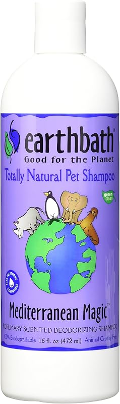 earthbath Mediterranean Magic Dog Shampoo, Made in USA, 16 Oz (2 Pack) | Deodorizing Shampoo For Dogs, Rosemary Scented Dog Wash, Cruelty Free Pet Wash