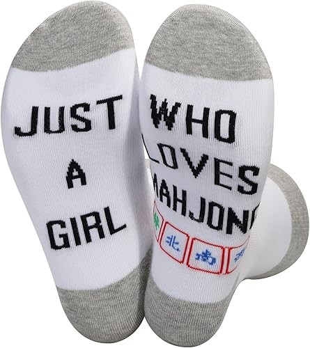 JXGZSO Lucky Mah Jongg Socks Just A Girl Who Loves Mahjong Just A Girl Who Loves Mahjong Mahjong Mahjong - Regalo para amantes de Mahjong