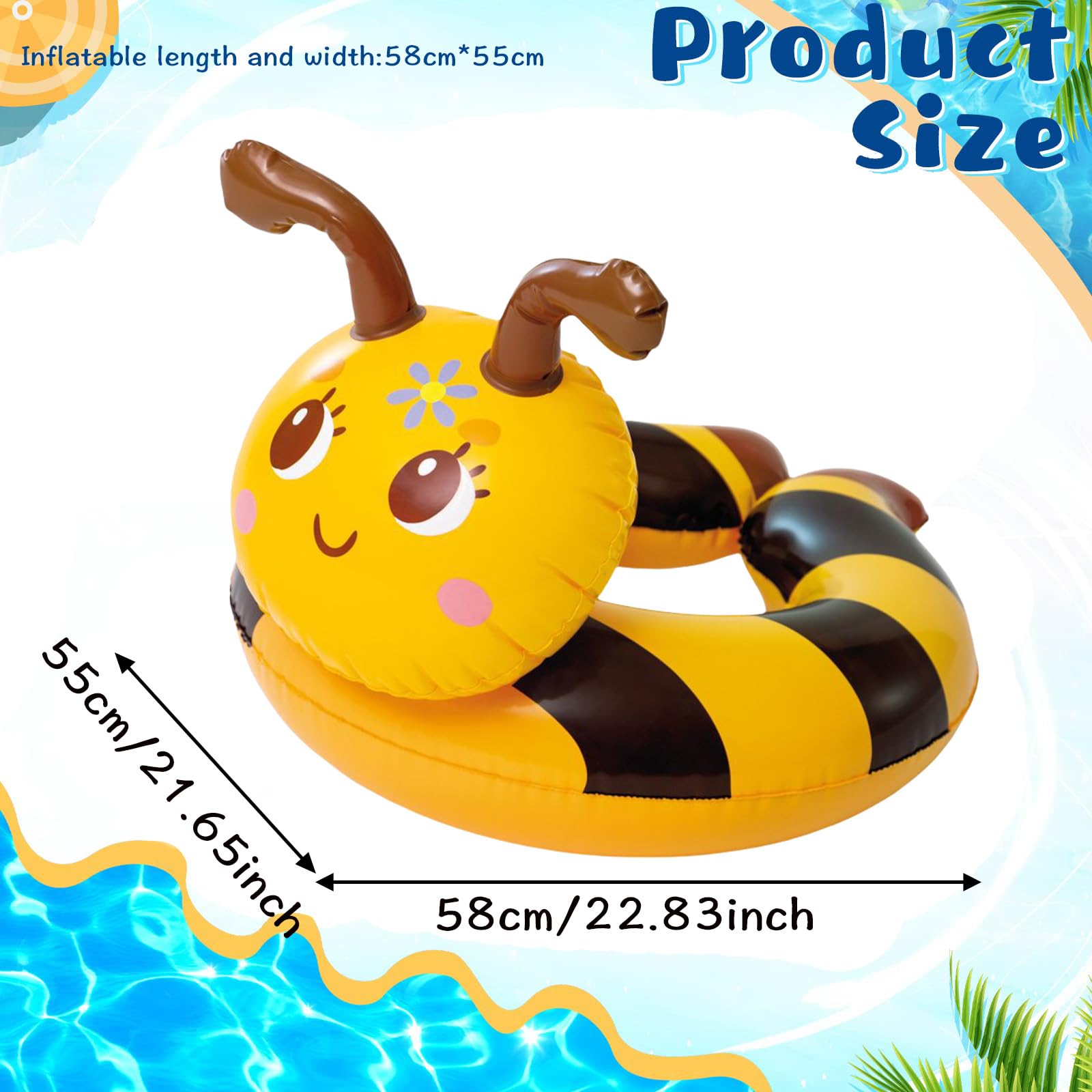 Bouée Gonflable Dinosaure Licorne 58cm - Pour Enfants 2-6 Ans | Piscine Plage Jeux D'Eau