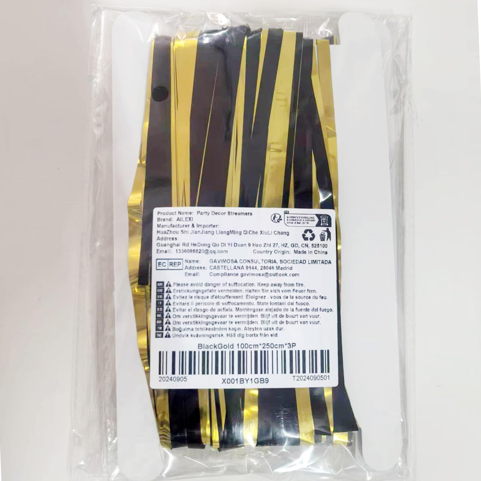 AILEXI 3 Pack 3.2ft*6.56ft Metallic Tinsel Curtains Foil Fringe Shimmer