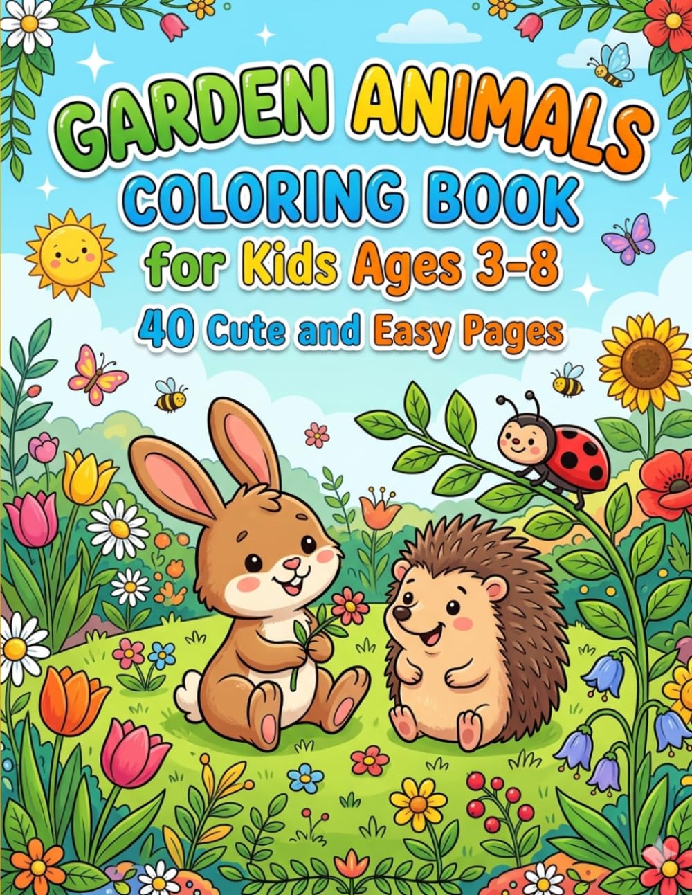 40 Cute Zoo Animals Coloring Book for Kids Ages 3–8