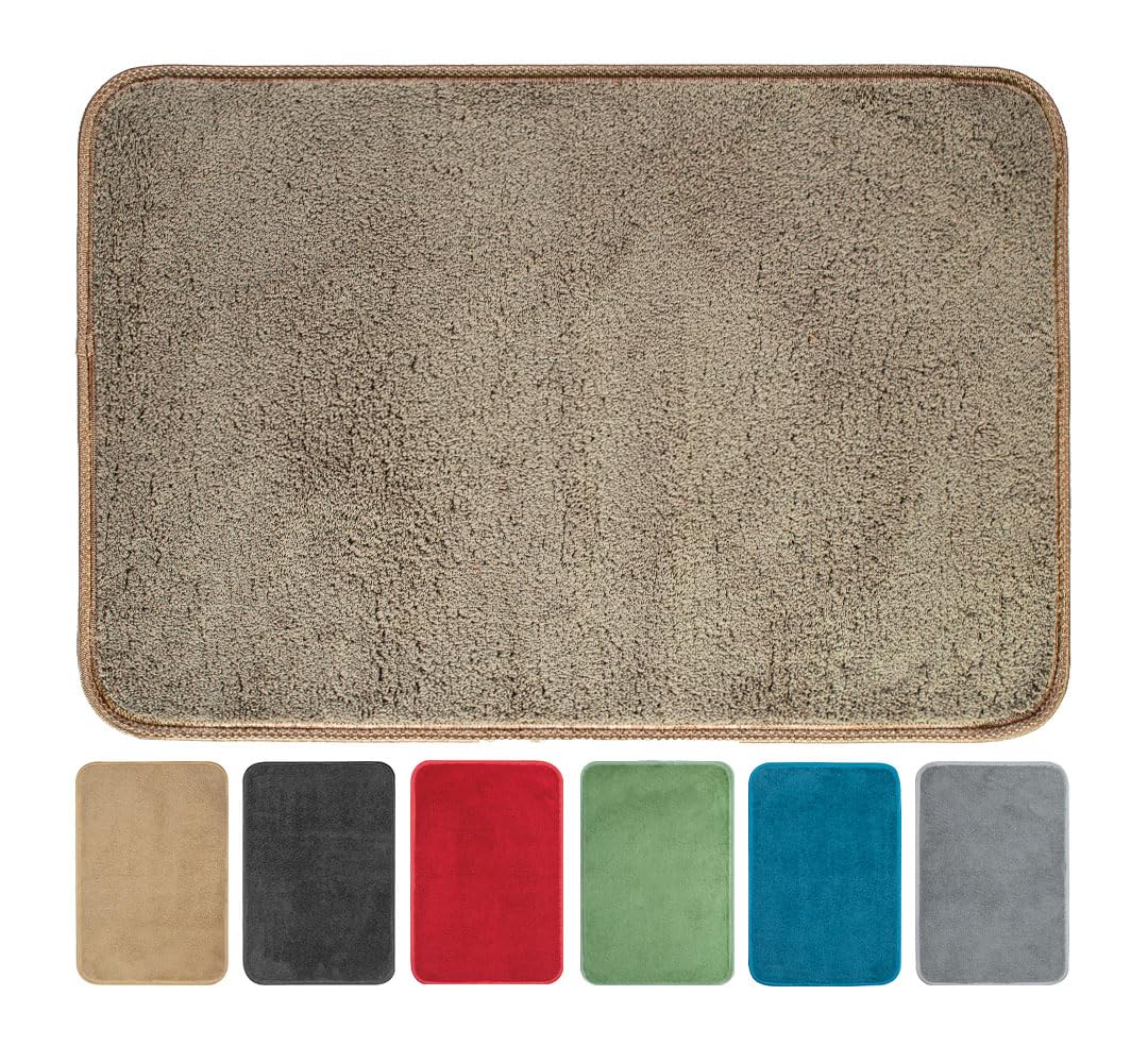Zerbino Tappeto Magico Euronovità EN-27481 In Microfibra Antiscivolo 50x80 Cm, Colore Tortora, Assorbe Fino A 4L Di Acqua - 3