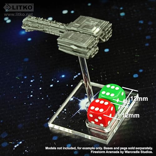 Miniatura 4 de LITKO Bandeja de dados con soporte de vuelo para doble 0.472 in D6, transparente (5)