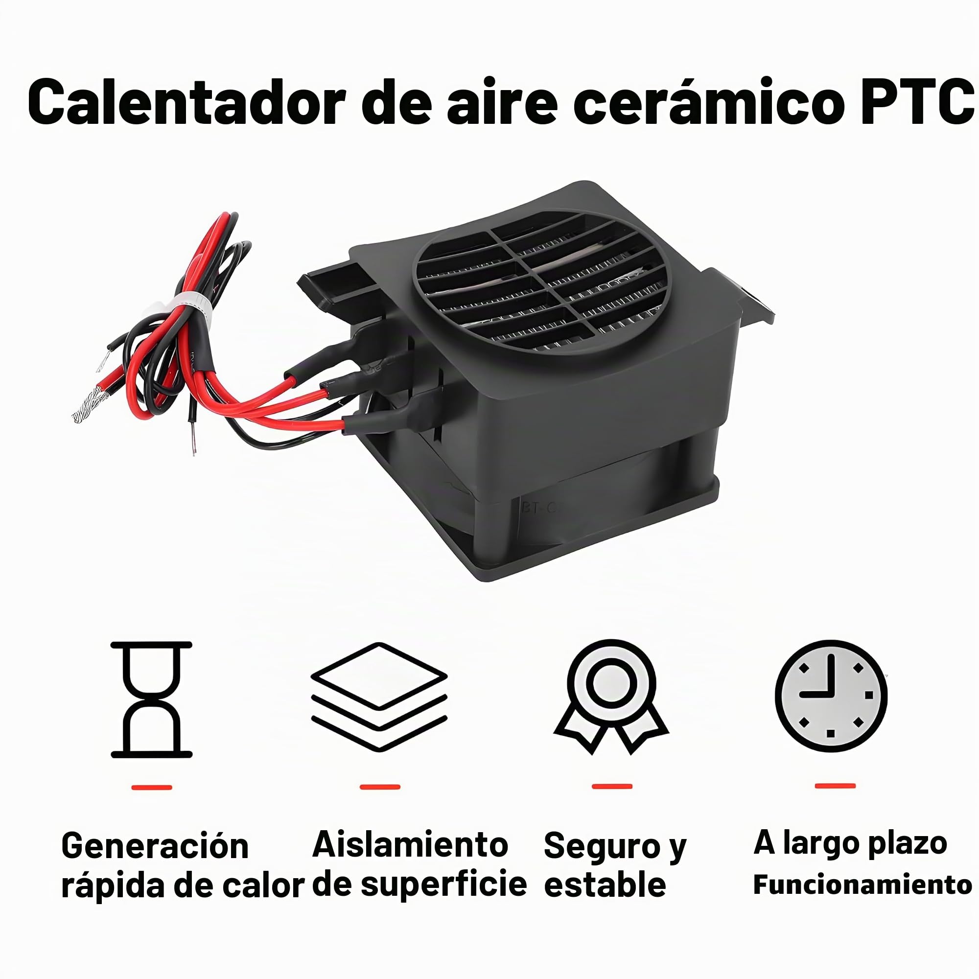 Calentador de Cerámica, 220 V 300 W Calentador con Ventilador Calentador de Aire Termostático de Cerámica Eléctrico