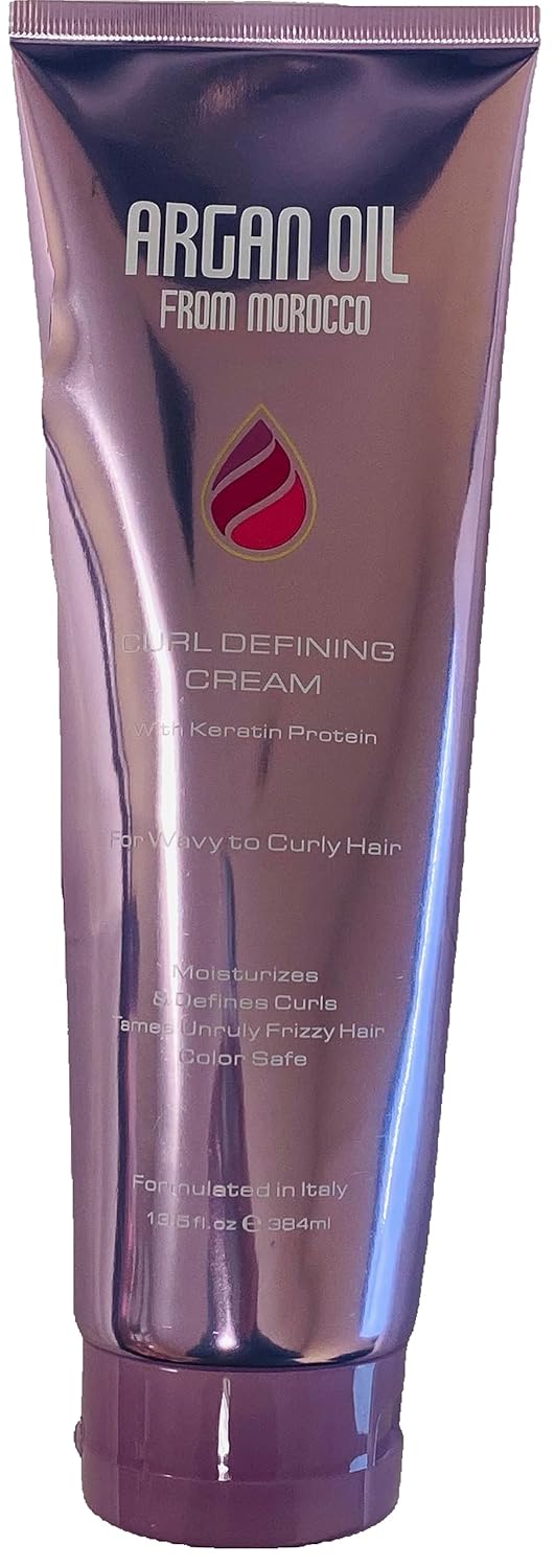 Argan Aceite de Marruecos Curl Defining Cream con queratina y proteína de seda, 13 fl.oz. (13.0 fl oz)
