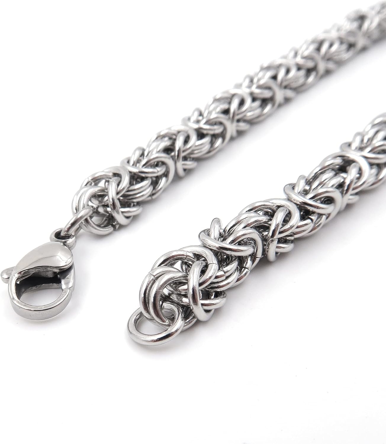 Steelmeup Stainless Steel Round Byzantine Chain Bracelet Unisex Men Women 6mm 7 8 9 Inches - Image 3