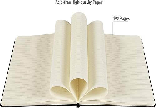 Miniatura 6 de Cuaderno de tapa dura clásico de puntos Mitalybase grande de 54 x 83 pulgadas papel grueso 192 páginas diario negro punteado