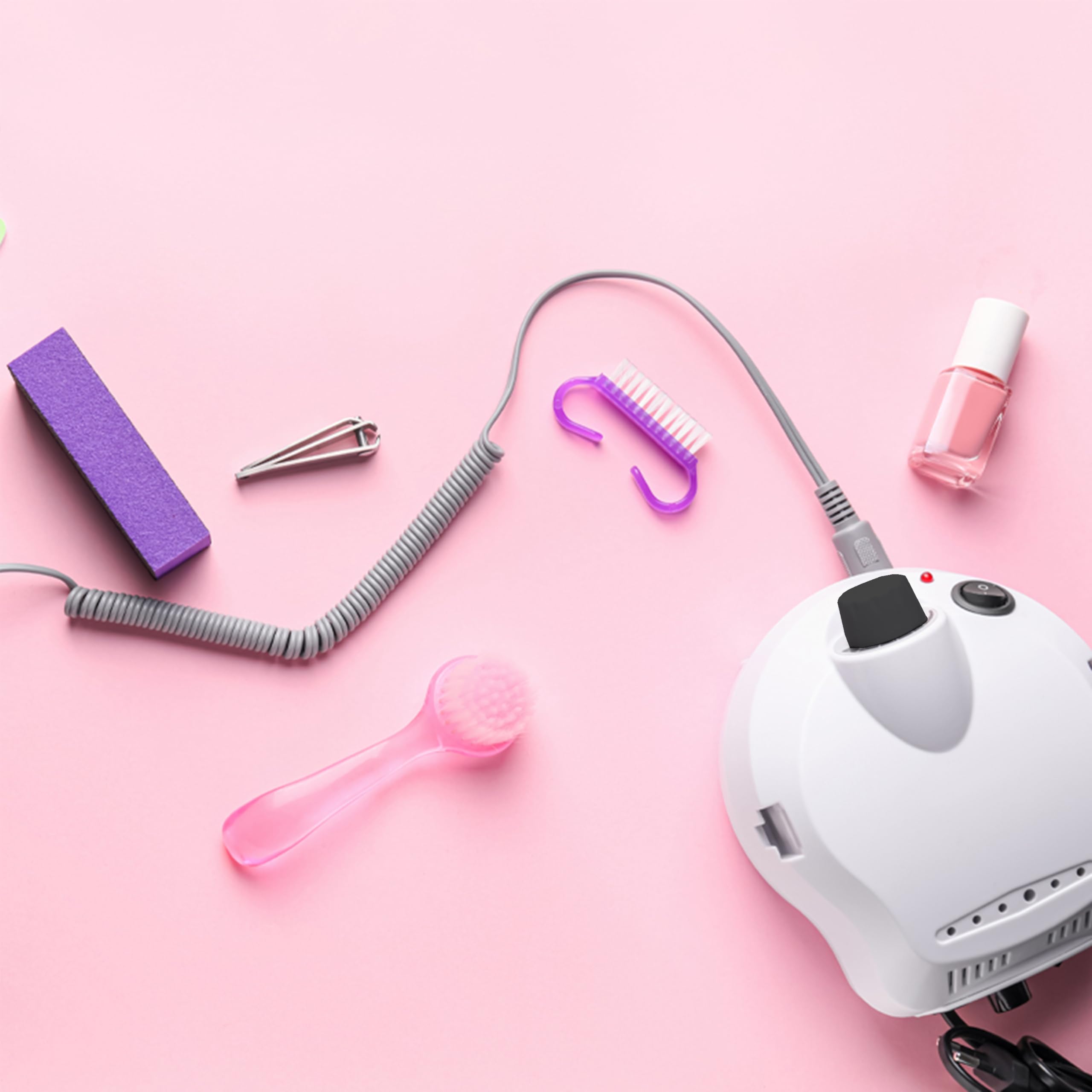 Retoo Fresa Professionale per Manicure e Pedicure, 45.000 giri/min, 65W, 48 punte, Fresa elettrica per unghie, smerigliatrice gel acriliche pedicure pedale cambio direzione