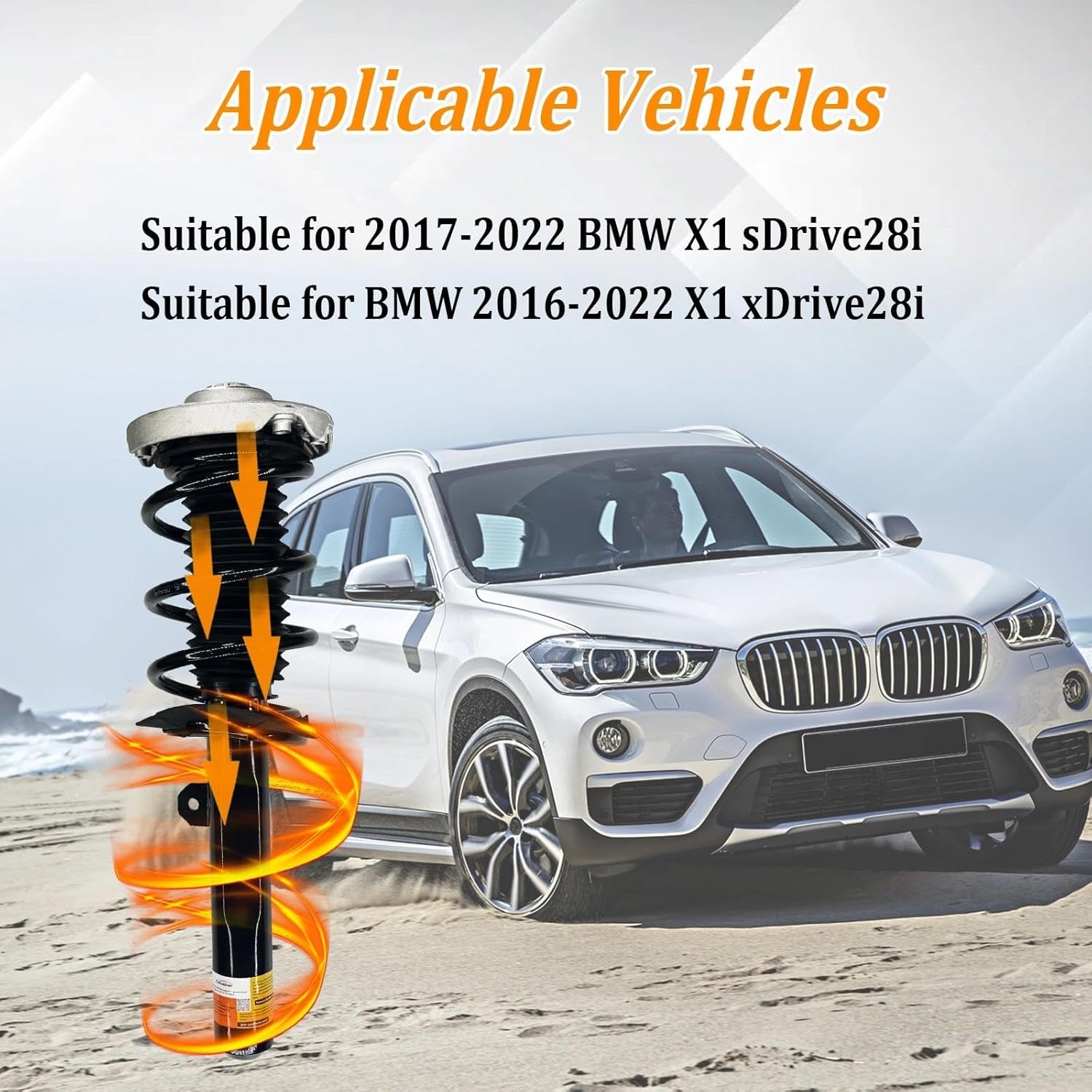31316861671, 31306886755 2 Pcs Front Shcoks Absorber Strut Assembly Fit For 2016-2022 BMW F48 X1 [SDrive, XDrive28i]