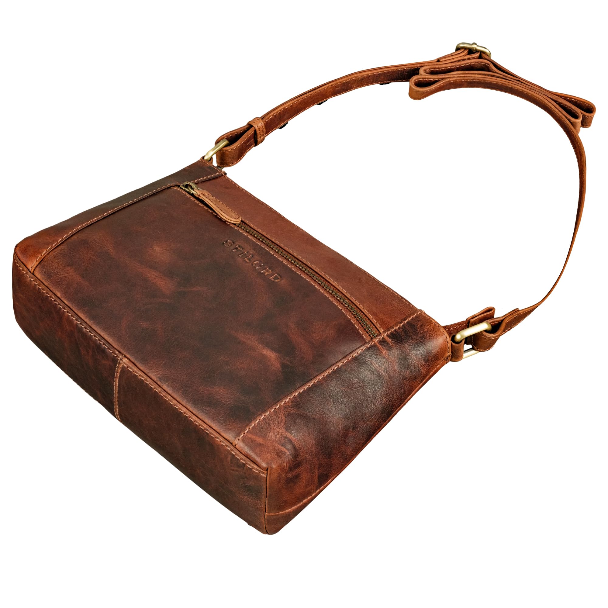 STILORD 'Peach' Bolso Bandolera Mujer Cuero Pequeño Bolsa Vintage Bolso de Mano Piel Pequeña