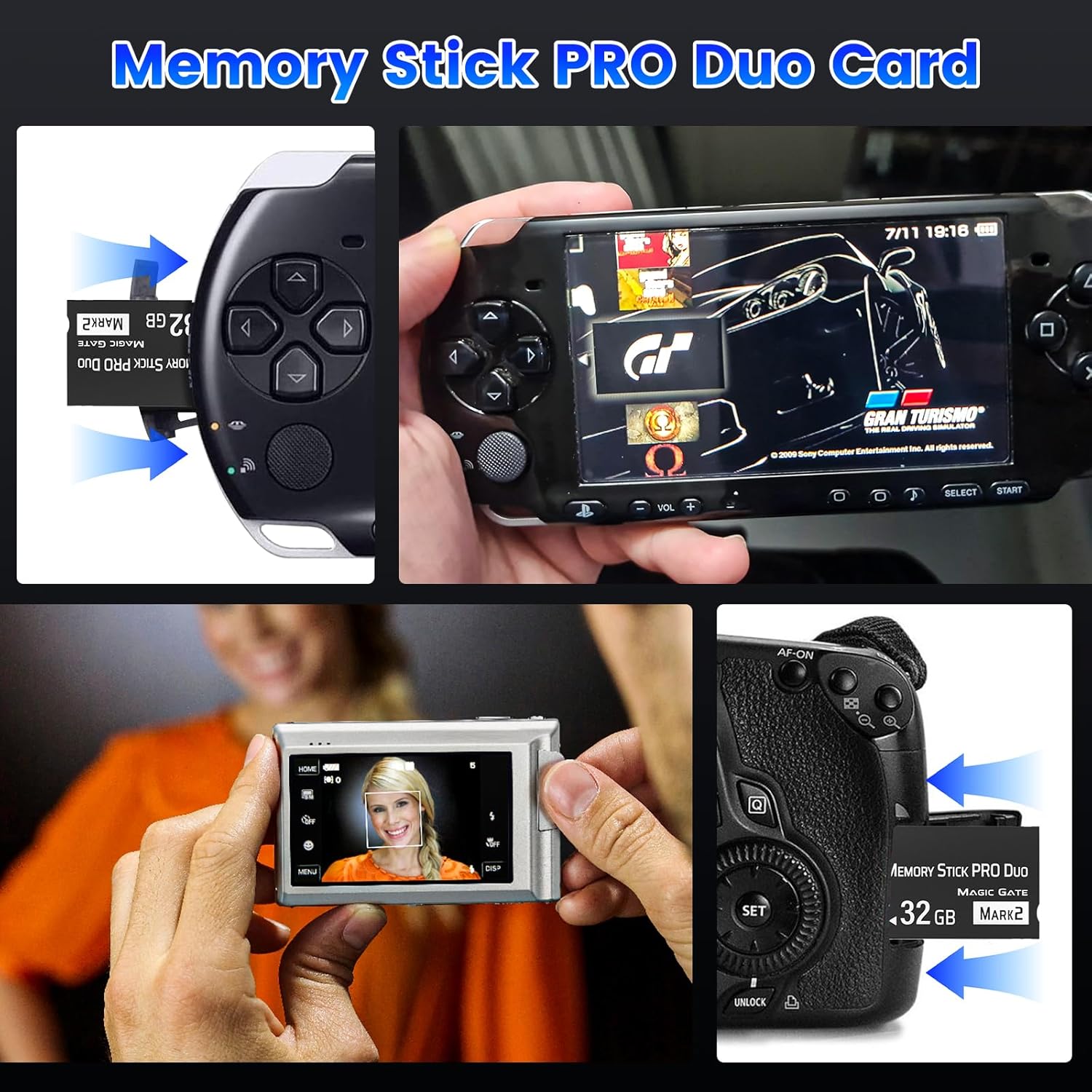 MS 32GB Memory Stick Pro Duo Mark2,High Speed 32GB Memory Stick Duo Card Compatible with PSP Memory Stick Cards (32gb)