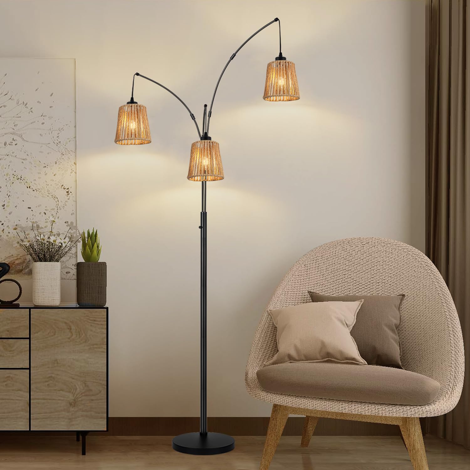 EcoGehen Paralume Boho Rattan piccolo E27 per lampada da tavolo, lampada a sospensione, lampada da terra, lampada da specchio, lampada a cesto, paralume di carta, paralume di ricambio, lanterna