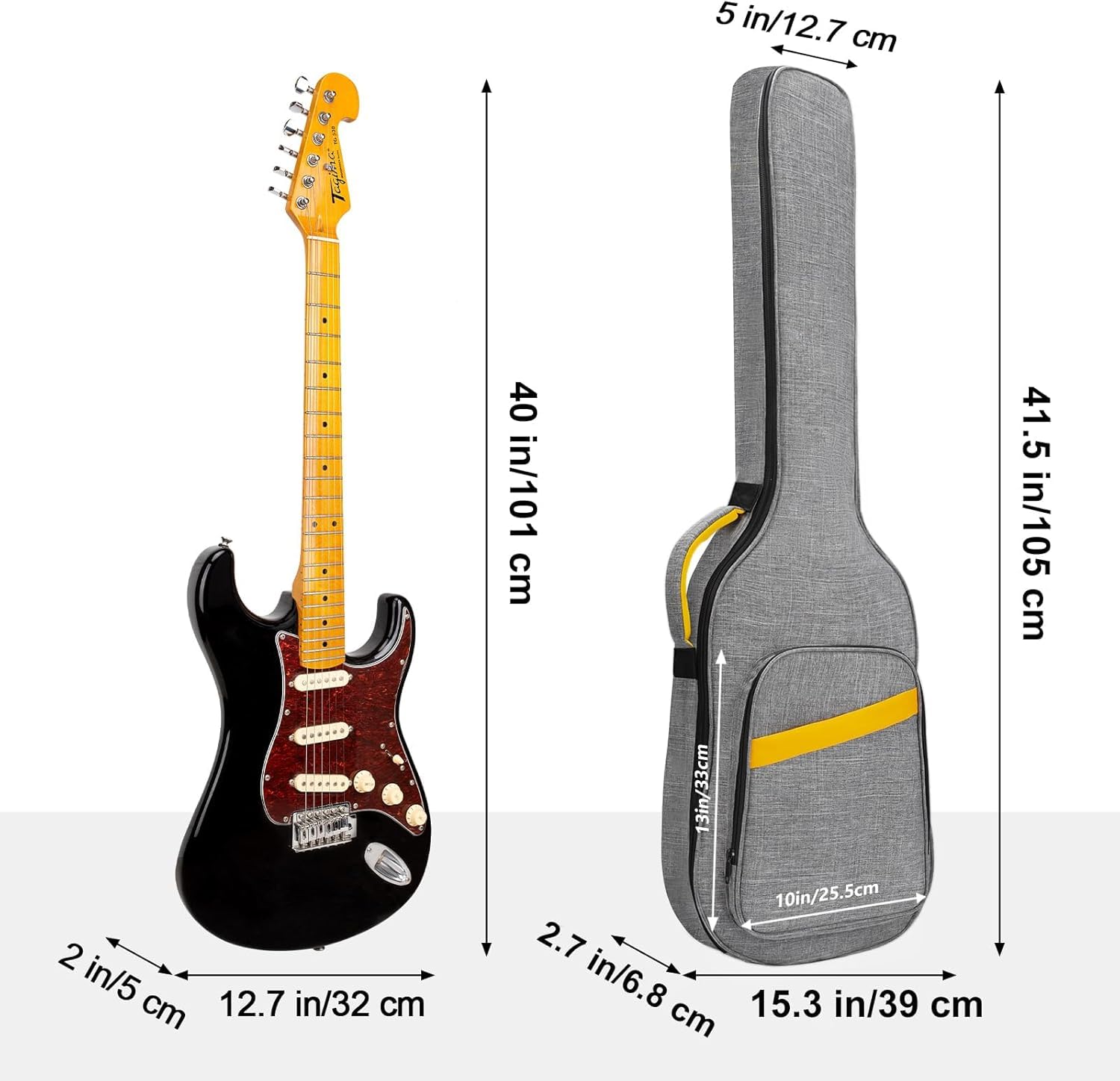 Funda acolchada para bajo eléctrico de 0.4 pulgadas, impermeable, para bajo eléctrico, funda acolchada suave para bajo eléctrico, color gris, Gray, Electric Guitar Bag-Gary, /
