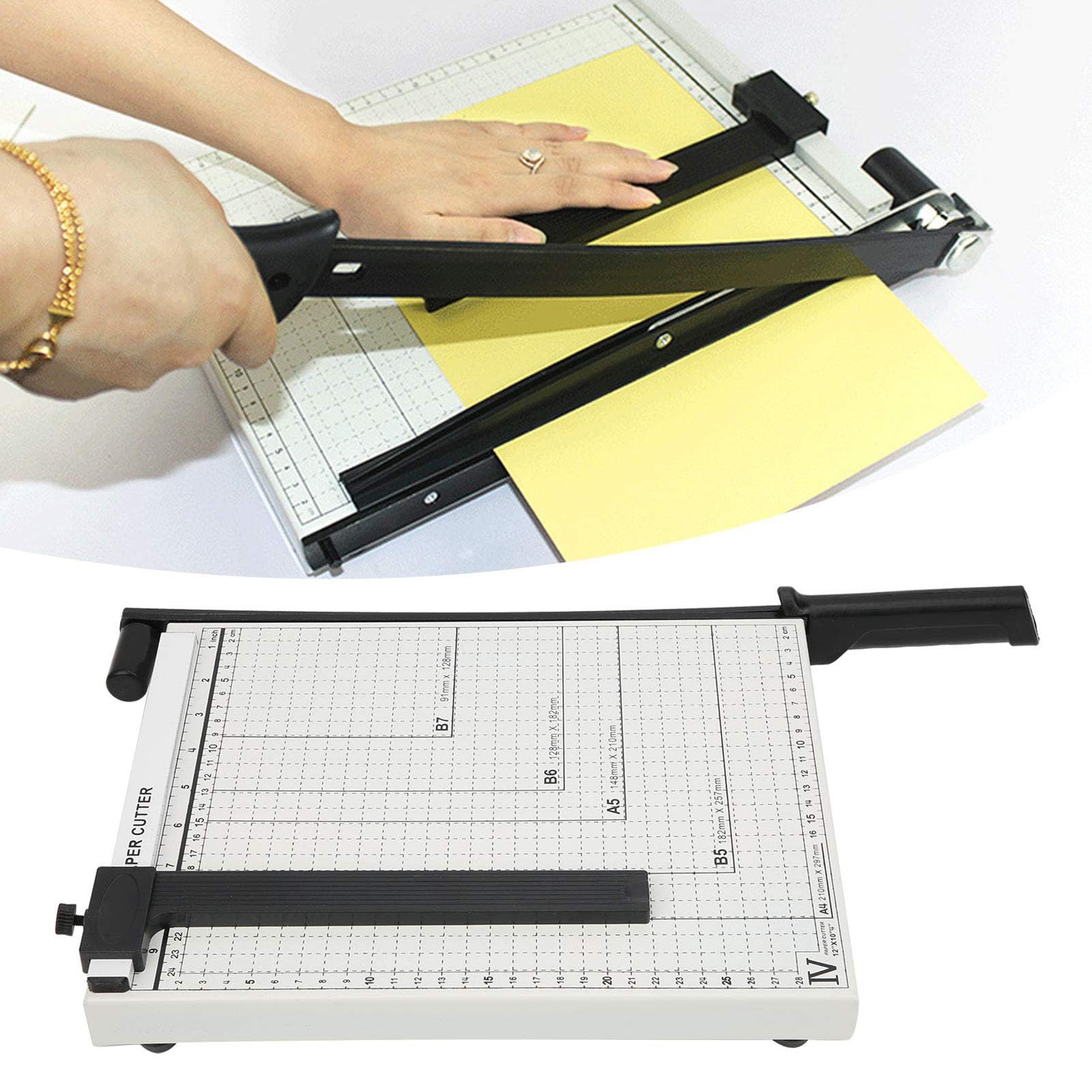 Tagliacarte, tagliacarte industriali, con funzioni di Sicurezza Automatiche, Secondo Righello Laterale, Ottimo per cartoncini, Artigianato, Coupon, Etichette e Foto. Tagliacarte per cancelli