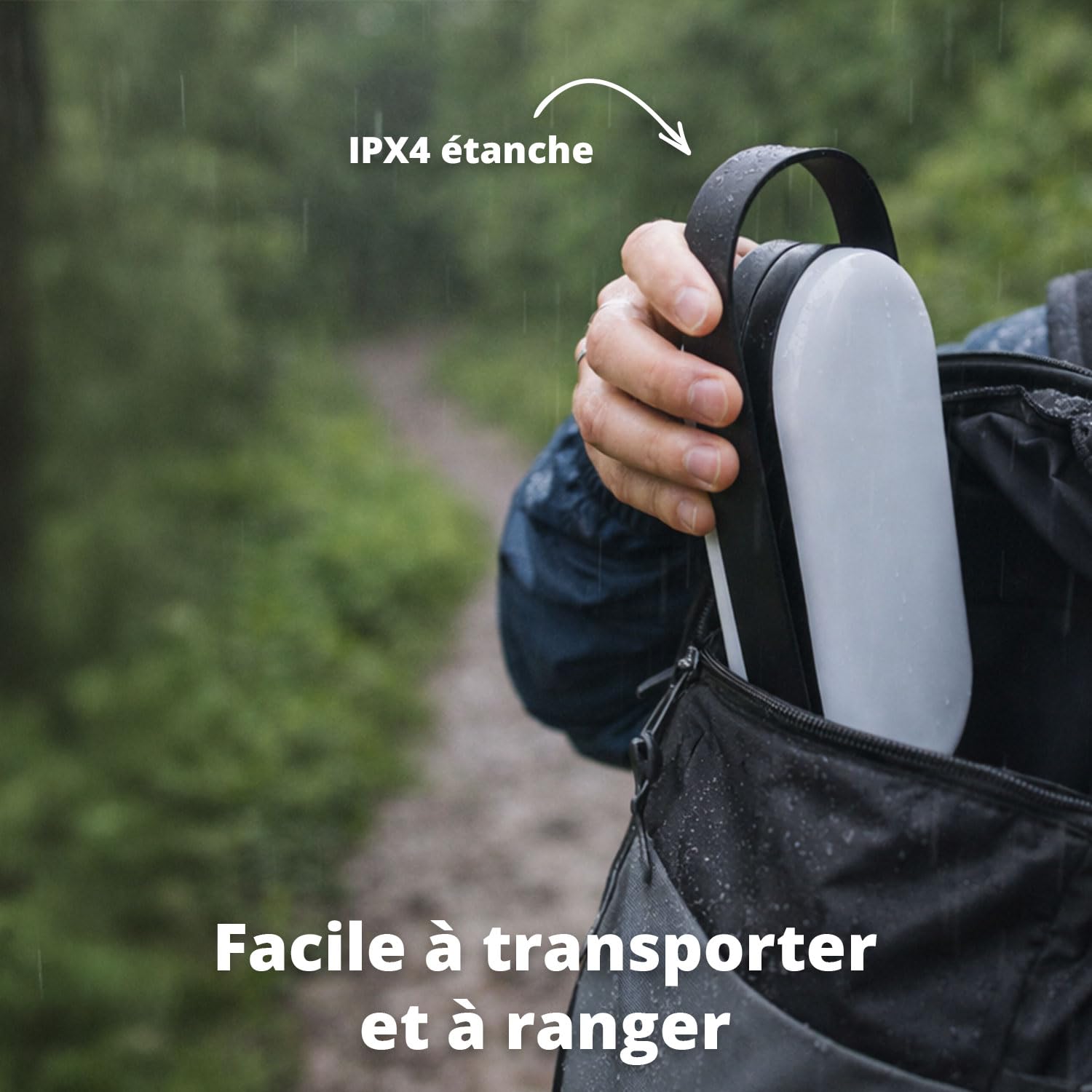 FLINQ Lanterne Camping Solaire PineGlow - LED USB-C Rechargeable, IPX4 | Batterie 5000 mAh, 240 LED & 3 températures (blanc chaud à froid), jusqu'à 28 h - pliable 180°, résistante IPX4, secours