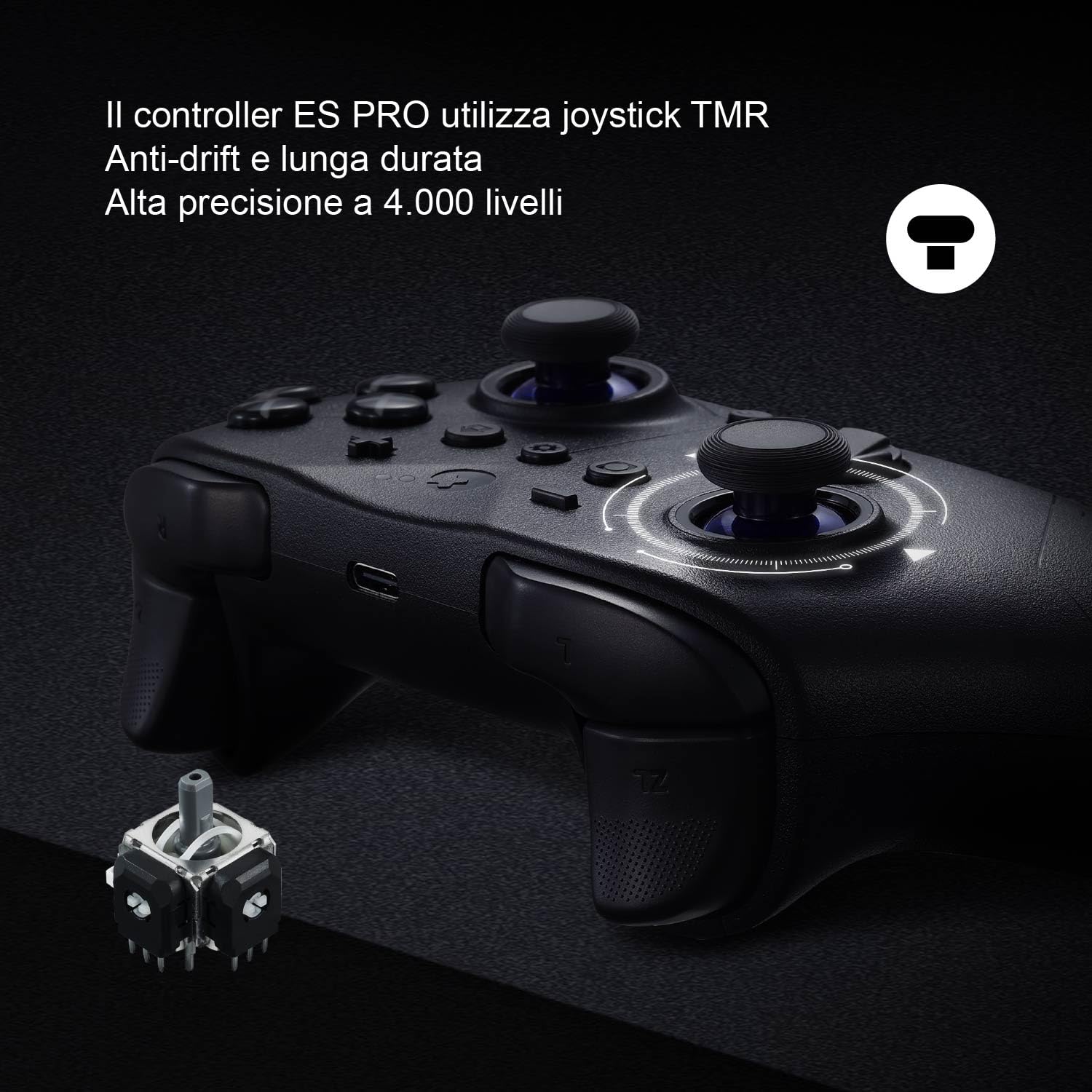GuliKit ES Pro Controller Per PC/Switch 2, Con TMR Joysticks, 950mAh Batteria, 3 Modalità-Bluetooth,Cavo e Hyperlink Per PC/Switch &Switch 2 /iOS/macOS,Nero