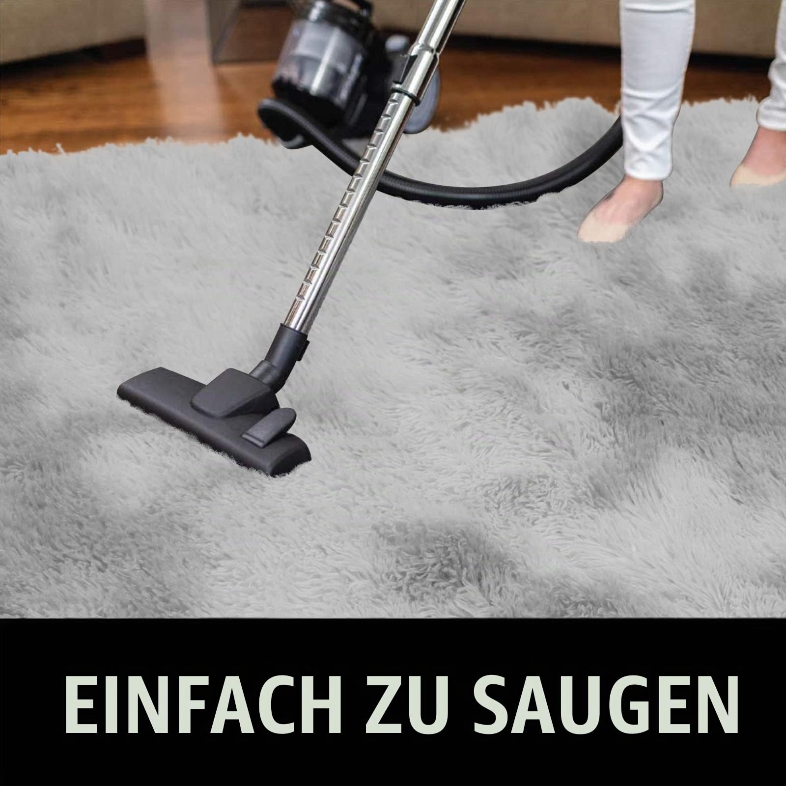 Pauwer Shaggy Flauschiger Teppich Wohnzimmerteppich Langflor rutschfest Bettvorleger Bodenmatte für Schlafzimmer,160 X 200 cm